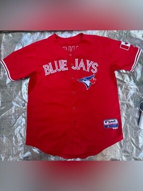 Majestic Toronto Blue Jays Red mlb Jersey men’s Sz 48